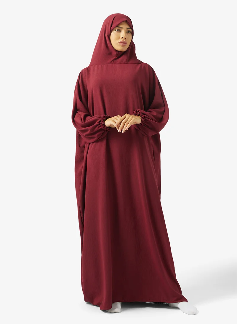 هيا كلوزيت ملابس صلاة بغطاء رأس وأكمام مستقيمة